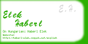 elek haberl business card